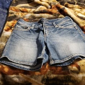 Silver jeans shorts